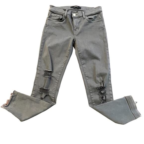 J Brand Frayed Distressed Black Skinny Jeans 27 - Picture 6 of 12